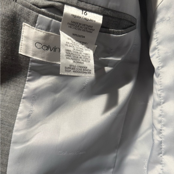 Calvin Klein Boys Classic Gray Pinstripe Men's Suit - Picture 6 of 7